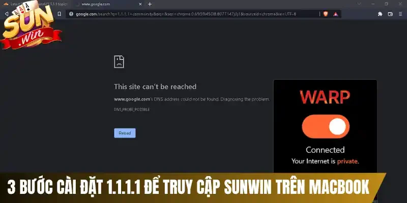 3 Bước cài đặt 1.1.1.1 để truy cập Sunwin trên Macbook