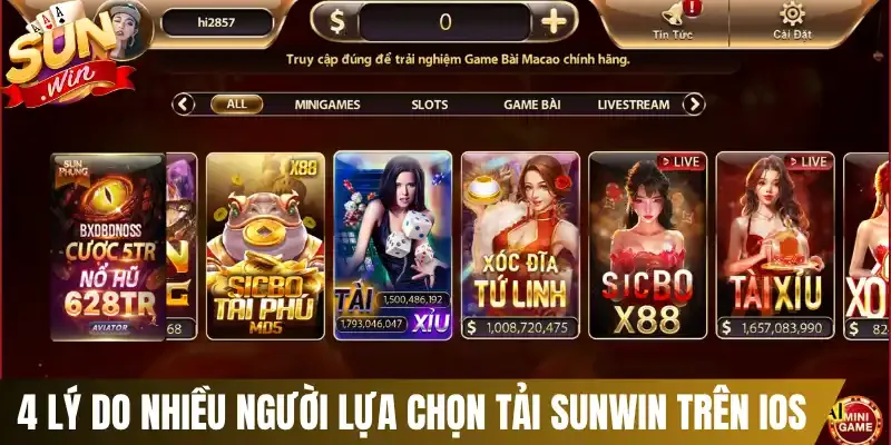 4 Lý do nhiều người lựa chọn tải Sunwin trên iOS
