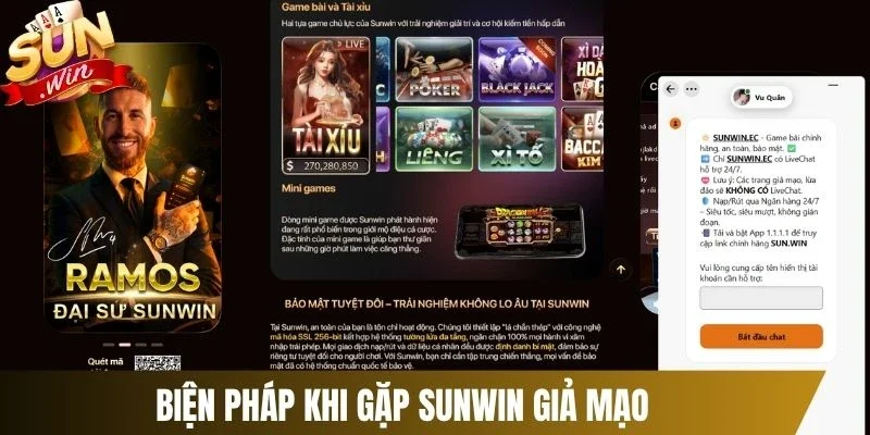 Biện pháp khi gặp Sunwin giả mạo