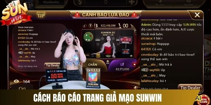 Cách báo cáo trang giả mạo Sunwin