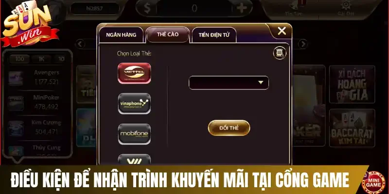 Điều kiện để nhận trình khuyến mãi tại cổng game 