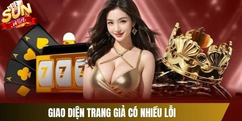 Giao diện trang giả có nhiều lỗi