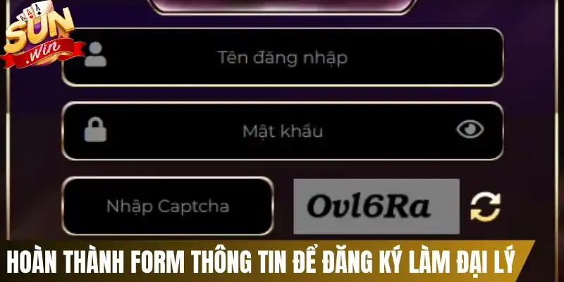 Hoàn thành form thông tin để đăng ký làm đại lý