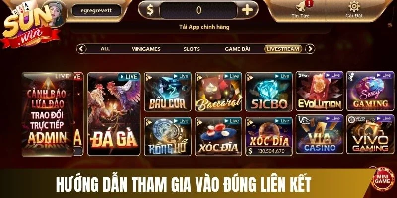 Hướng dẫn tham gia vào đúng liên kết