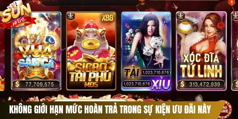 Không giới hạn mức hoàn trả trong sự kiện ưu đãi này