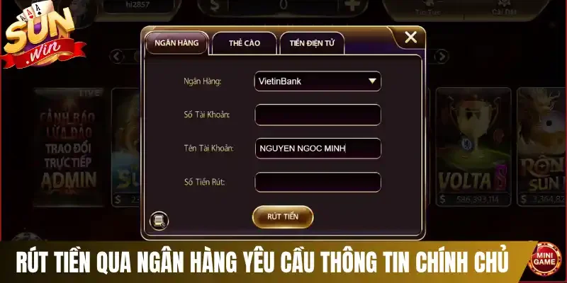 Rút tiền qua ngân hàng yêu cầu thông tin chính chủ