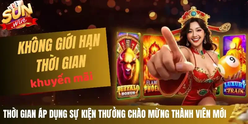 Thời gian áp dụng sự kiện thưởng chào mừng thành viên mới