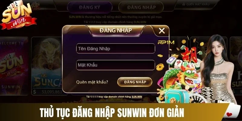 Thủ tục đăng nhập Sunwin đơn giản
