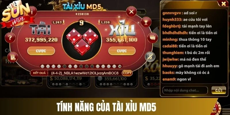 Tính năng của tài xỉu MD5
