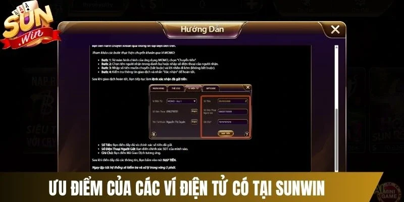 Ưu điểm của các ví điện tử có tại Sunwin